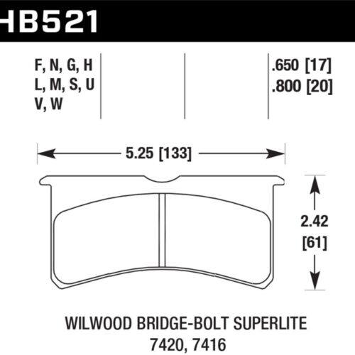 Alternative view of Hawk ER-1 Endurance Racing Brake Pads for Wilwood Motorsport Calipers