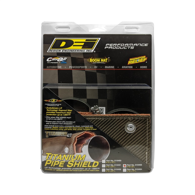DEI Pipe Shield w/Stainless Steel Clamps - 4in x 8in - Titanium - Image 4