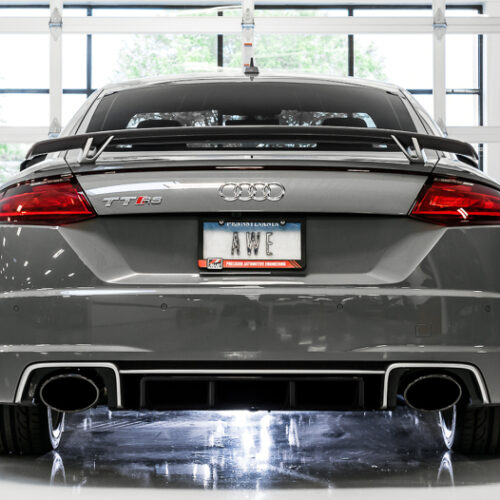 AWE Tuning Track Edition Exhaust - Diamond Black RS-Style Tips for 18-19 Audi TT RS 8S/RK3 2.5L Turbo - Image 3