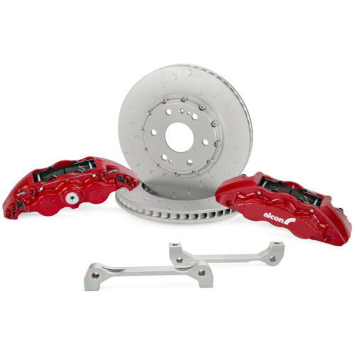 Alternative view of Alcon 2021+ RAM TRX 376x42mm Rotors 6-Piston Calipers Front Brake Upgrade Kit - Red