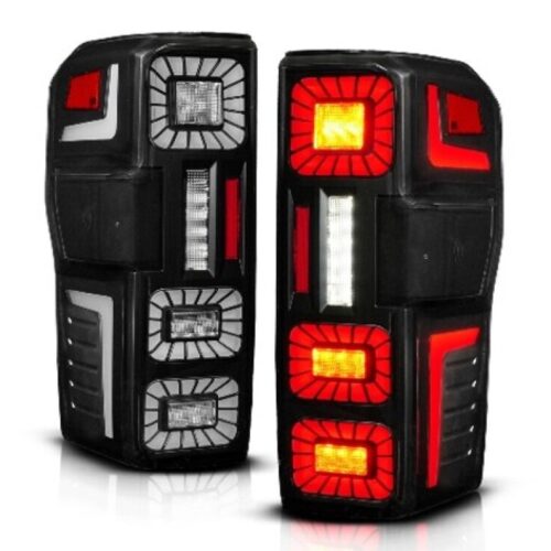 ANZO 23-26 Ford Super Duty LED Tail Light Seq Signal- Black Full- Pair