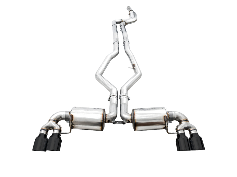 AWE Tuning Touring Edition Exhaust - Quad Diamond Black Tips for 2019+ BMW M340i (G20) Non-Resonated - Image 5