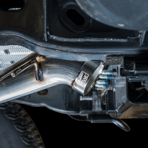 AWE Tuning Exhaust w/Diamond Black Tips & Bash Guard for 2021+ Ford Bronco 0FG Dual Rear Exit - Image 4