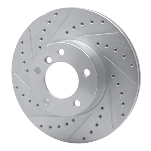 Alternative view of R1 07-21 BMW 228I xDrive Front Left Drilled & Slotted Silver Brake Rotor