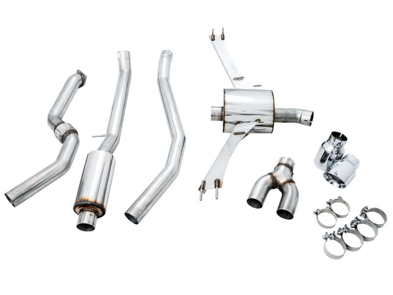 AWE Tuning Touring Edition Exhaust w/Front Pipe & Dual Chrome Silver Tips for 2016+ Honda Civic Si - Image 8