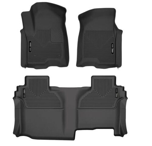 Husky Liners 53648 19-24 Chevy Silverado1500/GMC Sierra1500 X-Act Front + 2nd Seat Floor Liner Set-Black