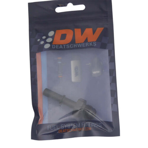Alternative view of DeatschWerks 6AN Male Flare to 5/16in Male EFI Quick Connect Adapter - Anodized Matte Black