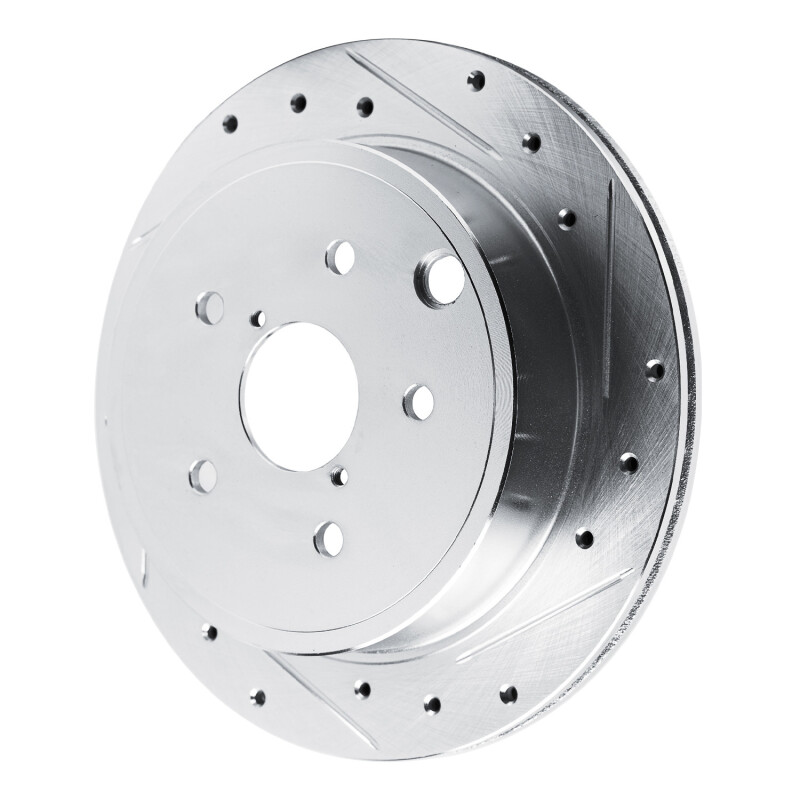 R1 Concepts for 22-25 Subaru WRX Rear Right Drilled & Slotted Silver Brake Rotor - Image 2