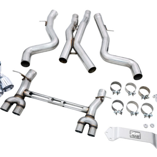 AWE Tuning Track Edition Cat-Back Exhaust - Chrome Silver Tips for BMW F8X M3/M4 - Image 5