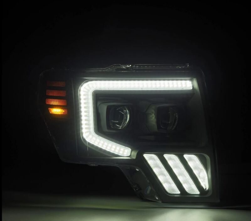 AlphaRex 09-14 Ford F-150 PRO-Series Projector Headlights Plank Style Black w/Activ Light/Seq Signal - Image 3