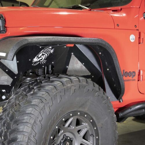 Fishbone Offroad 2018+ Jeep Wrangler JL Front Pair Aluminum - Black Powdercoat Inner Fenders - Image 3