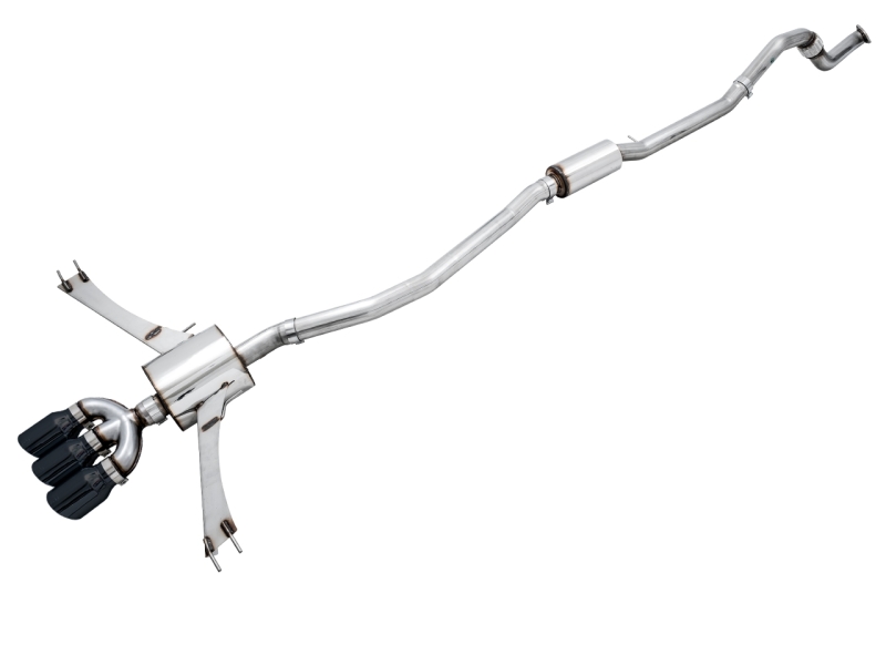 AWE Tuning Touring Edition Exhaust w/Front Pipe & Triple Diamond Black Tips for 2016+ Honda Civic Si