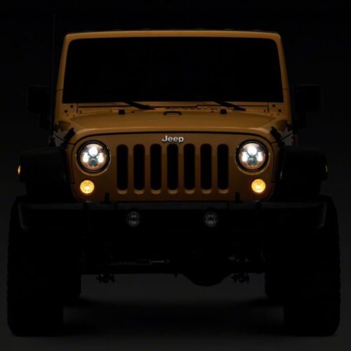 Raxiom for 2007-2018 Jeep Wrangler JK 7-In LED Headlights Orange Housing- Clear Lens - Image 8