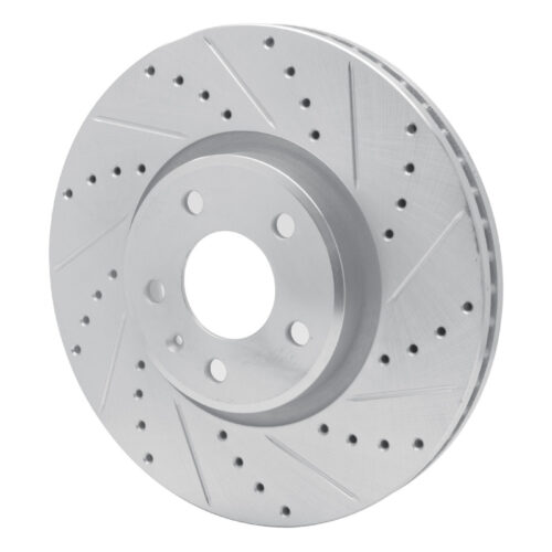 Alternative view of R1 Concepts for 11-17 Audi A5 Front Right Drilled & Slotted Silver Brake Rotor