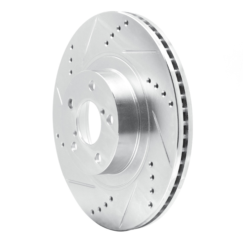R1 Concepts for 04-25 Scion FR-S Front Left Drilled & Slotted Silver Brake Rotor - Image 2