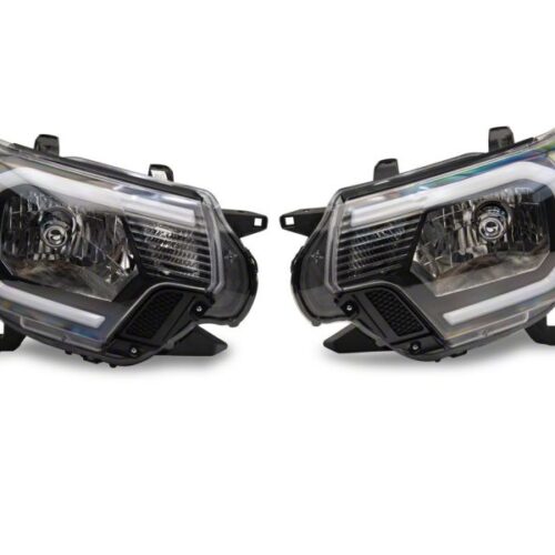 Alternative view of Raxiom for 2012-2015 Toyota Tacoma Axial Series Headlights w/ LED Bar- Black Housing (Clear Lens)