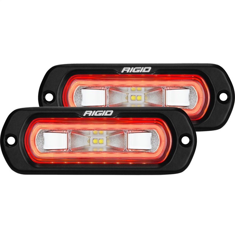 Rigid Industries SR-L Series Flush Mount LED Spreader Pair w/ Red Halo - Universal - Image 3