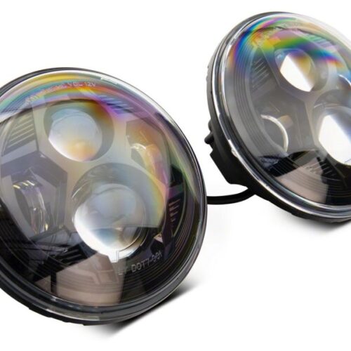 Alternative view of Raxiom for 2007-2018 Jeep Wrangler JK 7-In LED Headlights- Black Housing (Clear Lens)