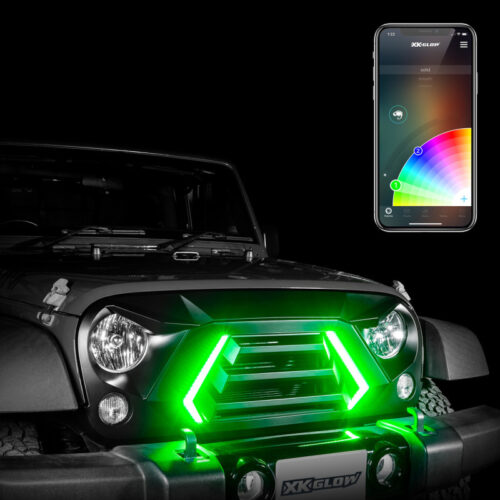 Alternative view of XK Glow JL Wrangler & Gladiator JT XKCHROME LED Grill Kit (Dual Mode)
