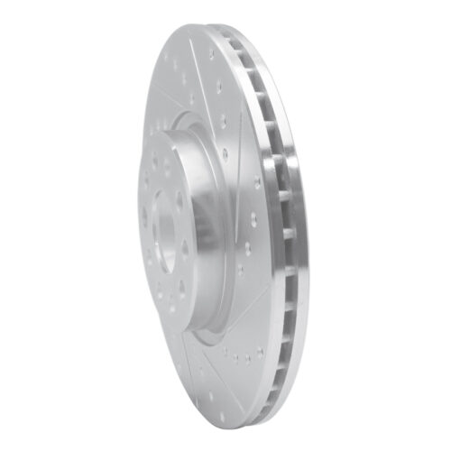 Alternative view of R1 Concepts for 05-25 Audi A3 Quattro Front Right Drilled & Slotted Silver Brake Rotor