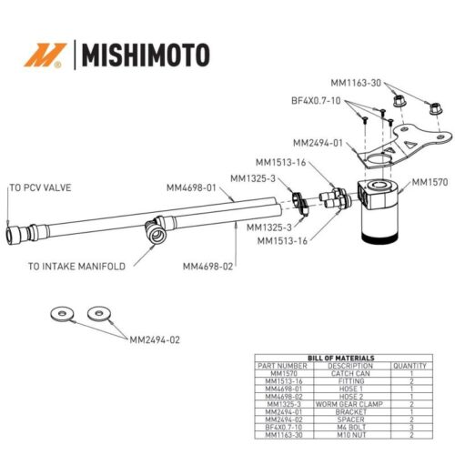 Mishimoto Oil Catch Can PCV Side for 2024+ Ford Mustang 2.3L EcoBoost