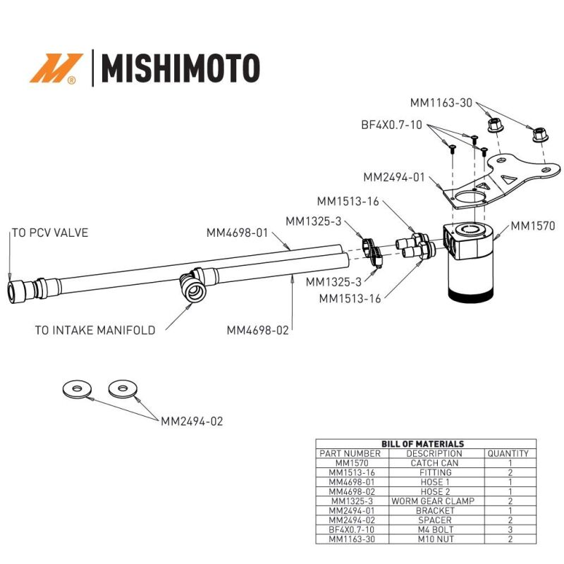 Mishimoto Oil Catch Can PCV Side for 2024+ Ford Mustang 2.3L EcoBoost