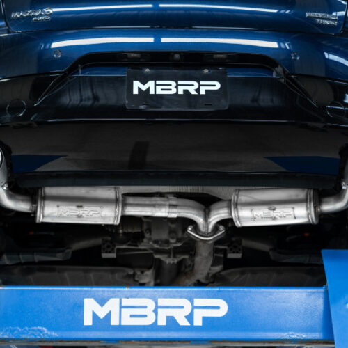 MBRP 19-23 Mazda 3 Hatchback T304SS 2.5in Axle-Back, Dual Rear Exit Street Profile - Image 3