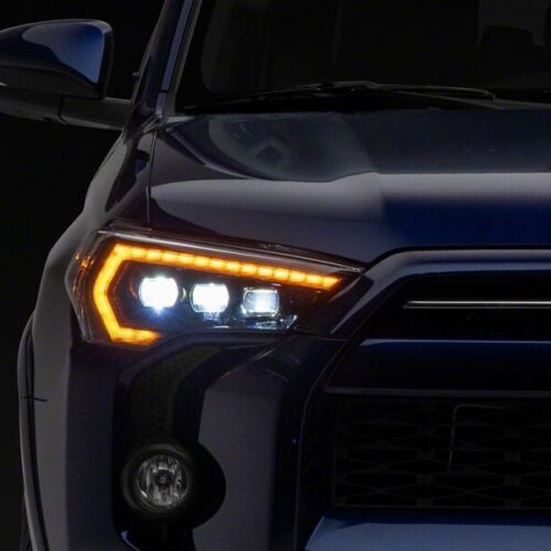 Raxiom for 2014-2024 Toyota 4Runner CXR Series LED Headlights with Amber DRL- Black Housing- Clear Lens