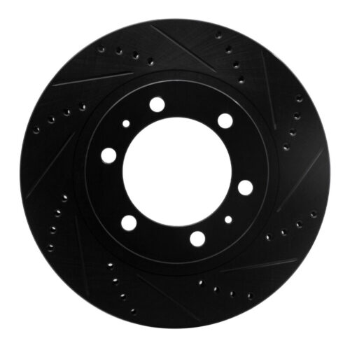 DFC 03-23 Toyota Tacoma Front Right Drilled & Slotted Black Brake Rotor