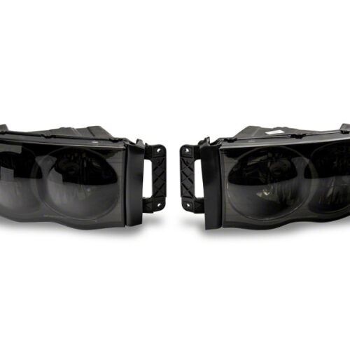 Raxiom for 2002-2005 Dodge RAM 1500 Axial Series OEM Style Rep Headlights- Chrome Housing- Smoked Lens
