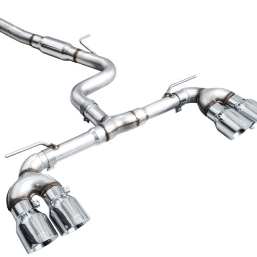 AWE Tuning Track Edition Quad Exhaust - Chrome Silver Tips for MK8 Volkswagen Golf R 3in - Image 8
