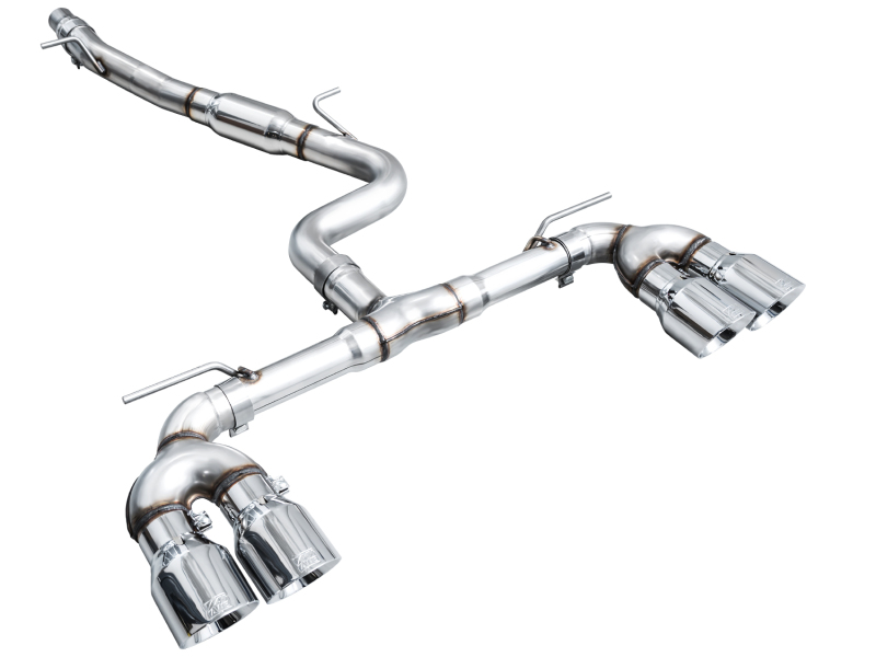 AWE Tuning Track Edition Quad Exhaust - Chrome Silver Tips for MK8 Volkswagen Golf R 3in - Image 8