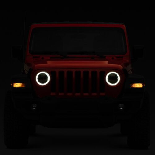 Raxiom for 2018-2022 Jeep Wrangler JL/JT Axial Series LED Headlights- Black Housing (Clear Lens) - Image 10