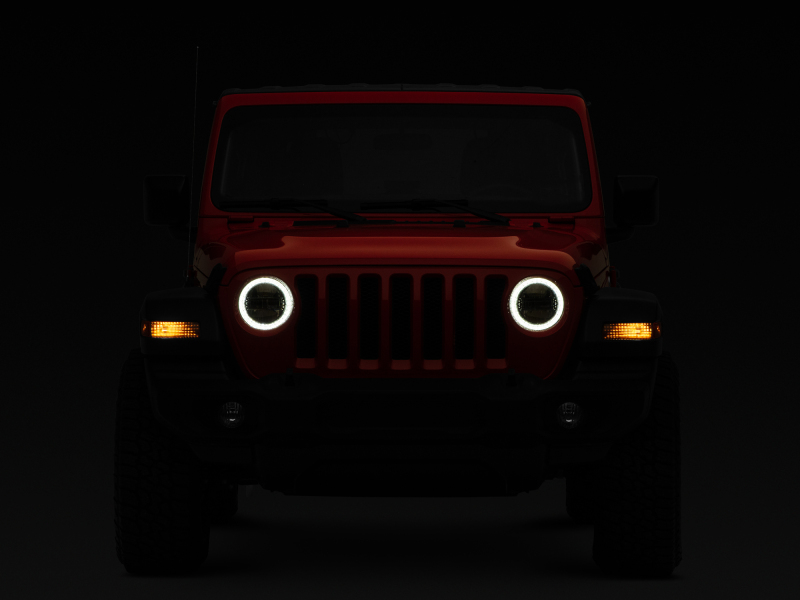 Raxiom for 2018-2022 Jeep Wrangler JL/JT Axial Series LED Headlights- Black Housing (Clear Lens) - Image 10