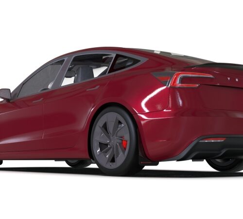 Rally Armor 24-26 Tesla Model 3 Highland Black UR Mud Flap Red Logo - Image 7