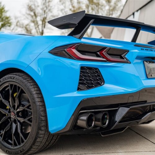 Alternative view of Corsa 20-25 Chevrolet Corvette C8 RWD 4.5in Carbon Fiber Black PVD Tip Kit (For Corsa Exhaust Only)