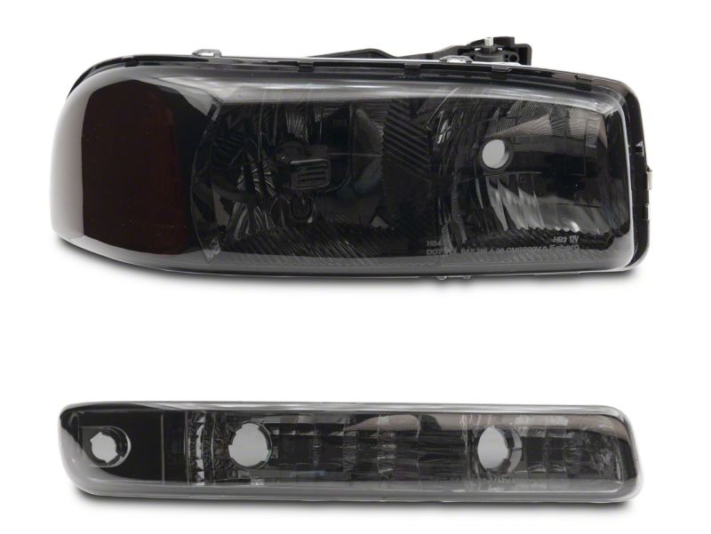 Raxiom for 1999-2006 GMC Sierra 1500 Axial Series OEM Crystal Rep Headlights- Chrome Housing- Smoked Lens - Image 3