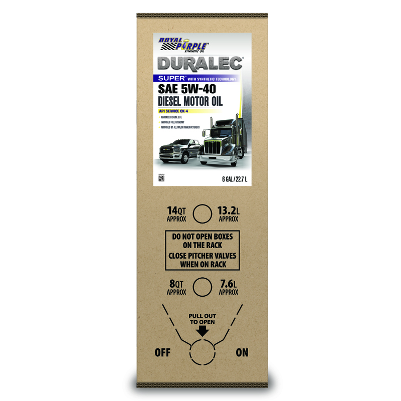 Royal Purple Duralec Super Diesel 5W40 CK-4 Motor Oil - 6 Gallon Bag-In-Box