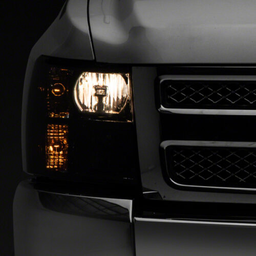 Raxiom for 2007-2014 Chevrolet Silverado 1500 HD Axial OEM Rep Headlights- Chrome Housing- Smoked Lens