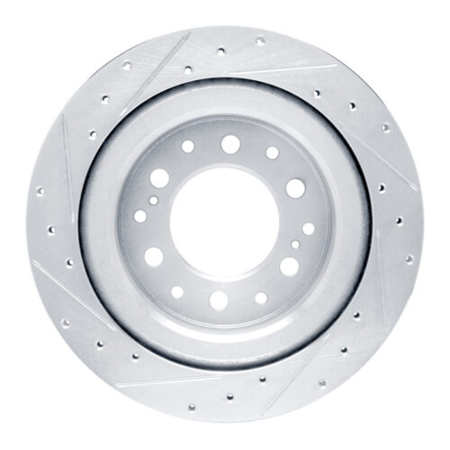 R1 Concepts for 2022-2025 Lexus GX550 Rear Right Drilled & Slotted Silver Brake Rotor - Image 5
