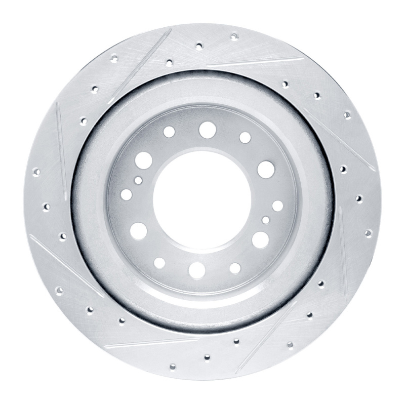 R1 Concepts for 2022-2025 Lexus GX550 Rear Right Drilled & Slotted Silver Brake Rotor - Image 5