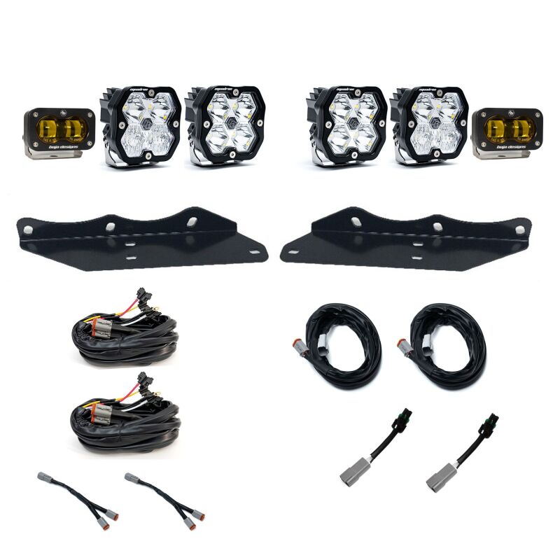 Baja Designs for 17-20 Ford Raptor Squadron SAE 2.0/S2 Fog Pocket Kit Sportsman (SAE Fog) - Baja Amber
