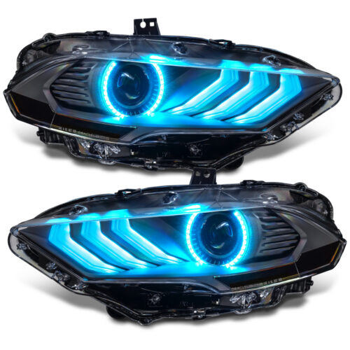 Oracle Lighting 18-23 Ford Mustang Dynamic ColorSHIFT LED Headlights - Black Series - Image 4