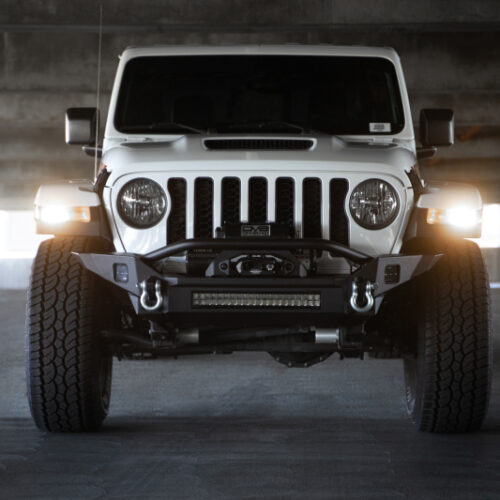 DV8 Offroad 18-23 Jeep Wrangler JL / 20-23 Jeep Gladiator JT FS-7 Mid-Width Winch Front Bumper - Image 8