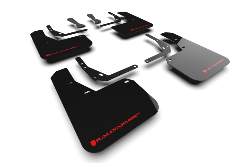Rally Armor 24-26 Hyundai Kona N Line Black UR Mud Flap - Red Logo