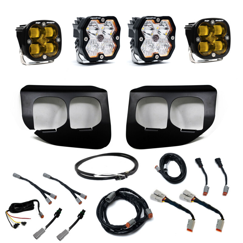 Baja Designs for 20-22 Ford SD Squadron 2.0 Fog Pocket Kit SAE/Sport w/Upfitter (Driving/Combo) - Amber