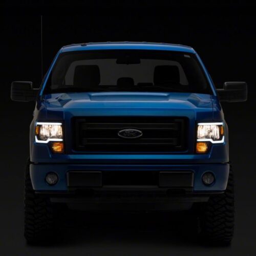 Raxiom for 2009-2014 Ford F-150 Axial Series Headlights w/ LED Bar- Black Housing (Clear Lens) - Image 6