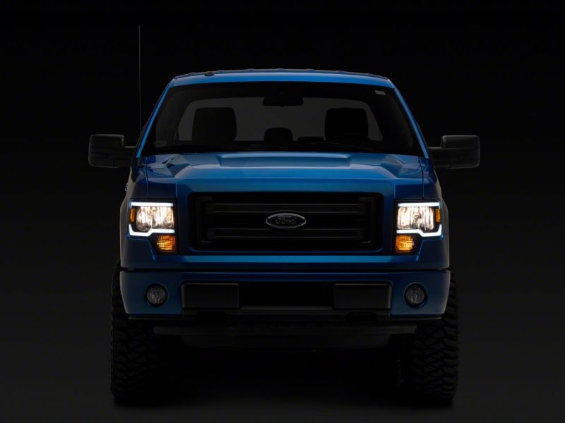 Raxiom for 2009-2014 Ford F-150 Axial Series Headlights w/ LED Bar- Black Housing (Clear Lens) - Image 6