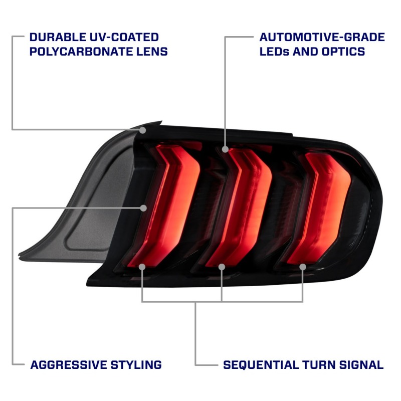 Form Lighting 2015-2023 Ford Mustang LED Tail Lights Clear (Pair) - Image 8