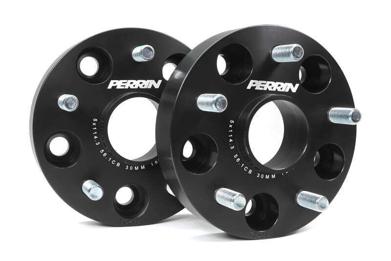 PERRIN Subaru 30mm Wheel Spacers 5x114.3 BP w/56mm Hub - Black - Image 9